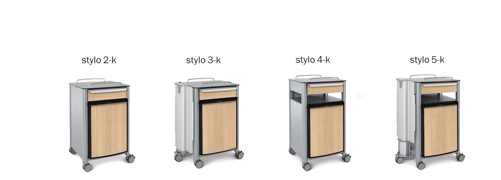 De stylo-nachtkastjesserie combineert een gerieflijk meubeldesign met innovatieve functies en maakt zo praktijkgerichte productvarianten mogelijk.