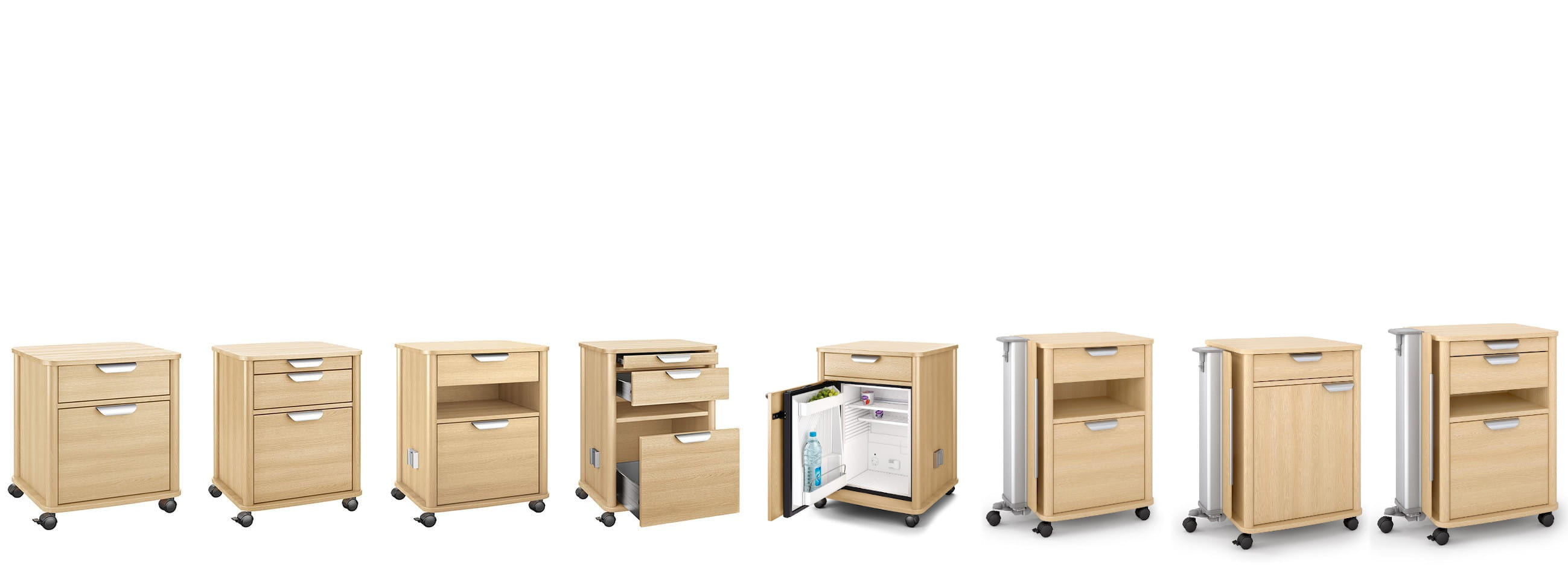 De nachtkastjesserie vivo staat voor een behaaglijke en harmonieuze sfeer. Daarbij ondersteunen het afgeronde bovenblad en de sierlijke afgeronde randen. 